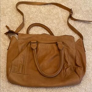 Tan Leather Shoulder Bag with Adjustable Strap